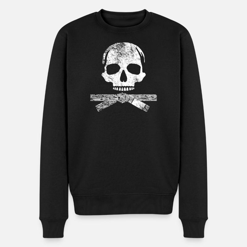 Kampfkunst Schädel - Männer Premium Bio Pullover - Schwarz