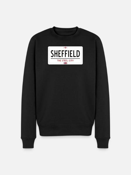 Sheffield town sign - Men's Premium Organic Jumper - black