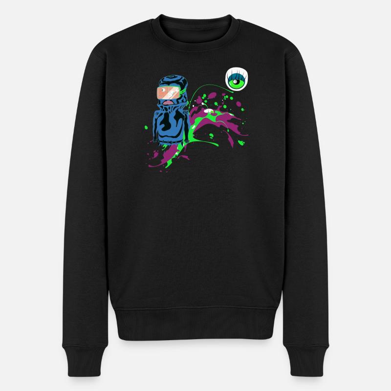 Neon Astronaut Party Design Spraykunst Blickfänger - Männer Premium Bio Pullover - Schwarz