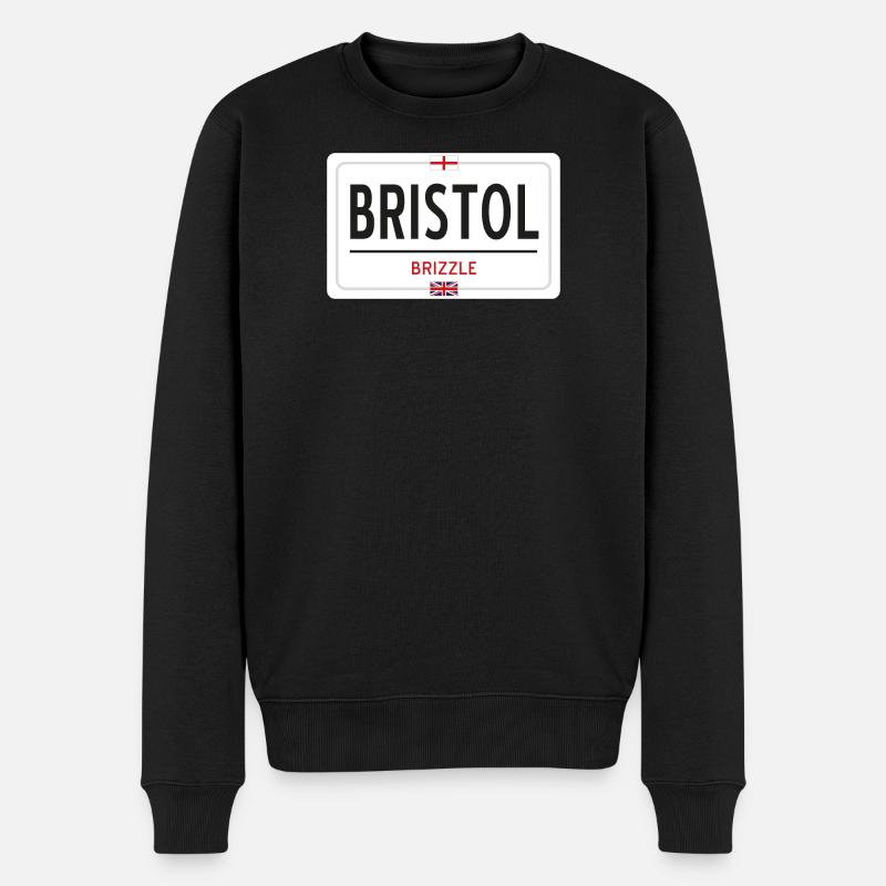 Ortsschild von Bristol - Männer Premium Bio Pullover - Schwarz