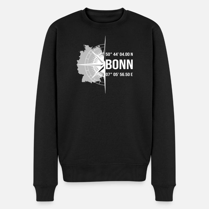 Koordinaten Bonn - Männer Premium Bio Pullover - Schwarz