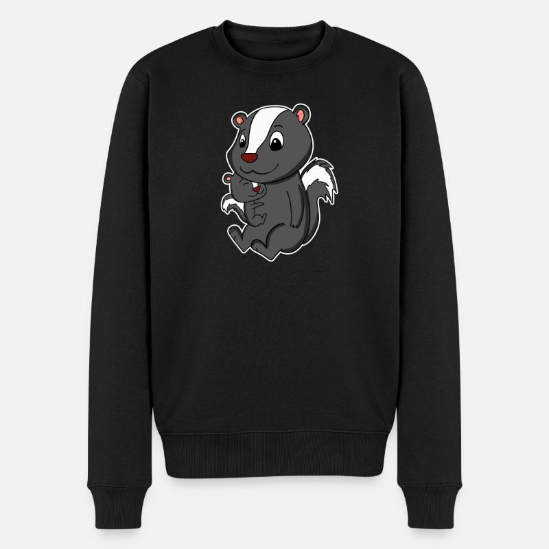 Skunk Family - Skunk avec bébé - Pull Premium bio Homme - noir