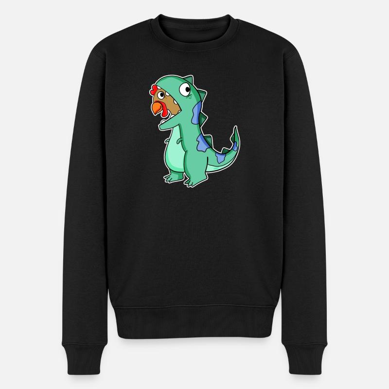 Huhn Dinosaurier Kostüm - Männer Premium Bio Pullover - Schwarz