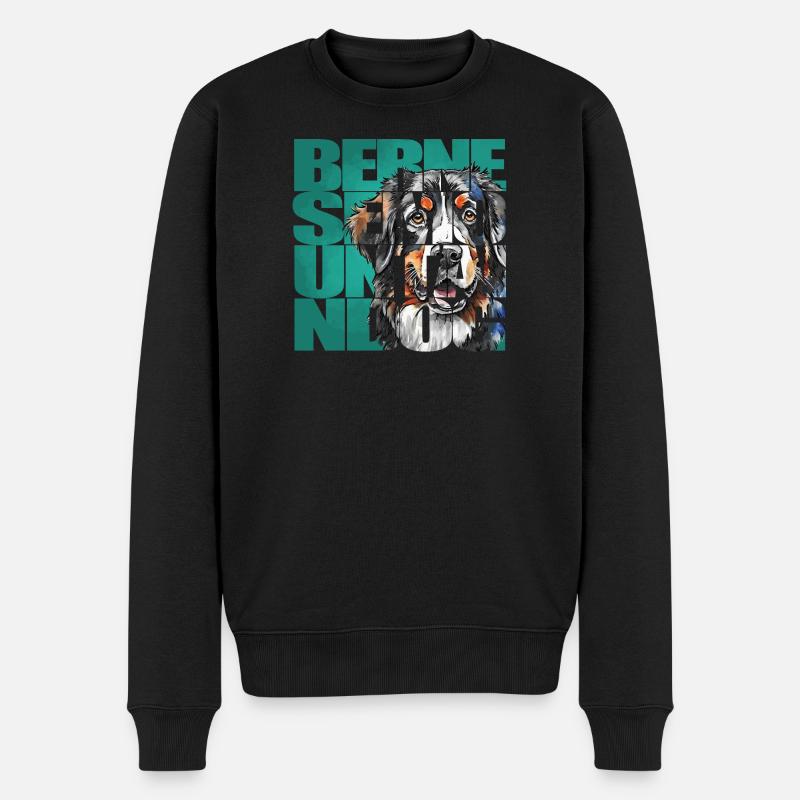 Portrait de bouvier bernois - Pull Premium bio Homme - noir