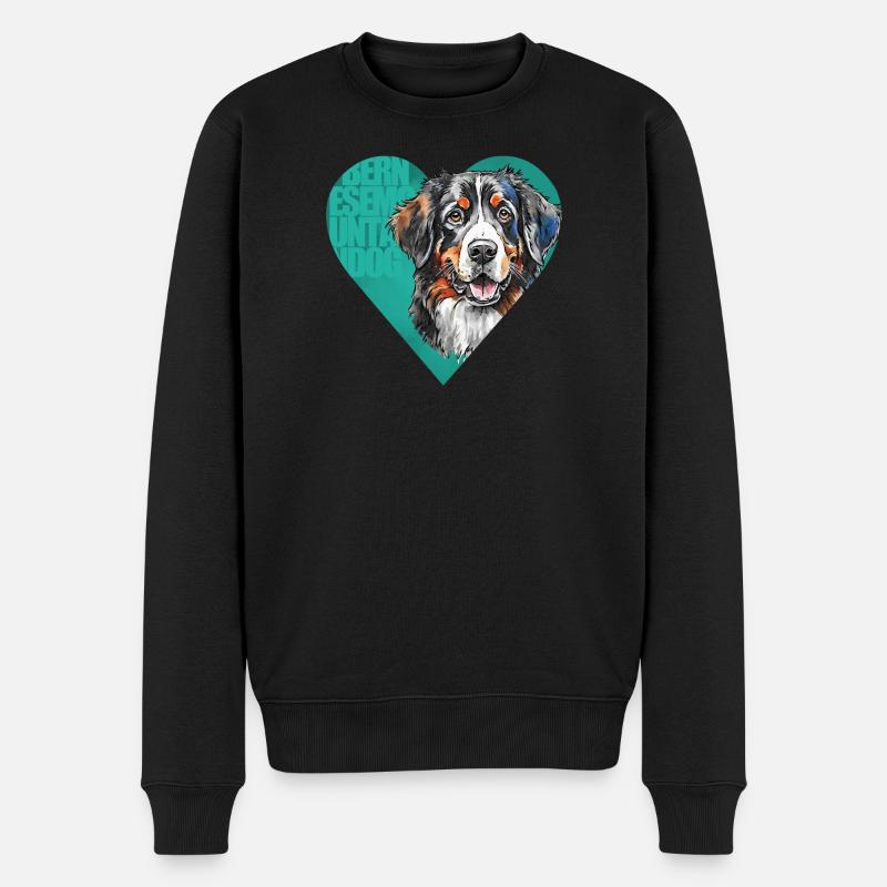 Portrait de bouvier bernois - Pull Premium bio Homme - noir