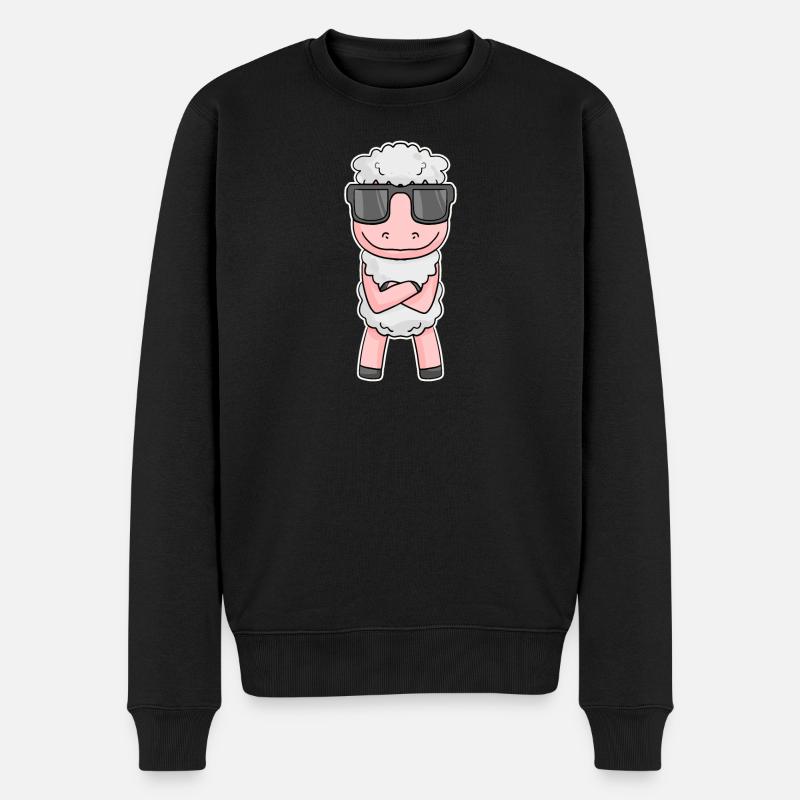 Mouton avec des lunettes - Pull Premium bio Homme - noir