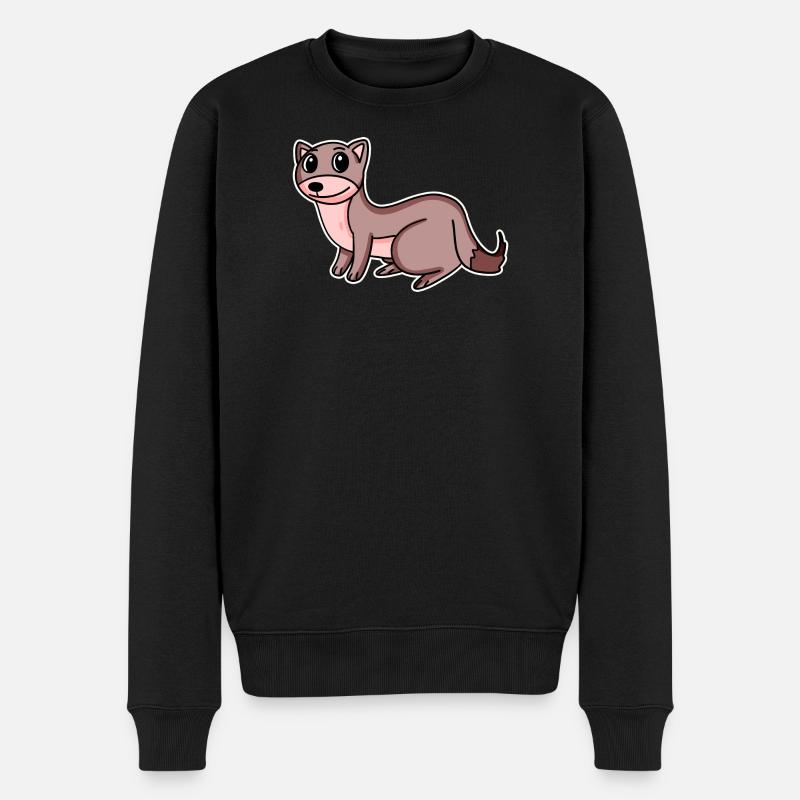 Wiesel Motiv - Männer Premium Bio Pullover - Schwarz