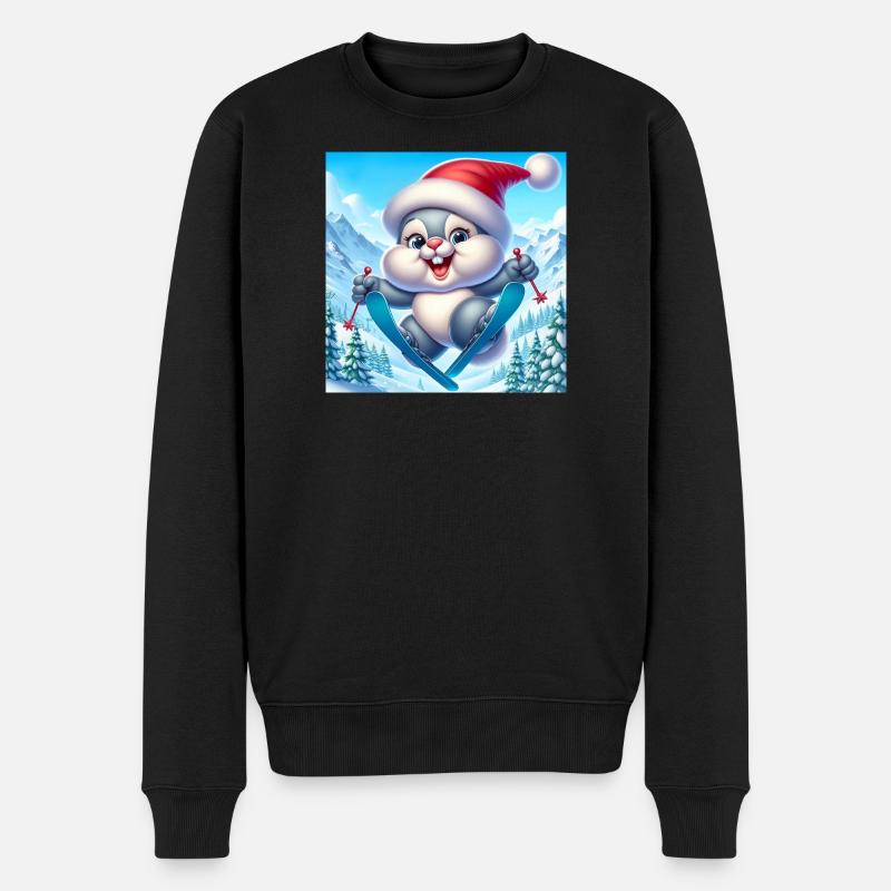 Lapin Saut Ski Noël - Pull Premium bio Homme - noir
