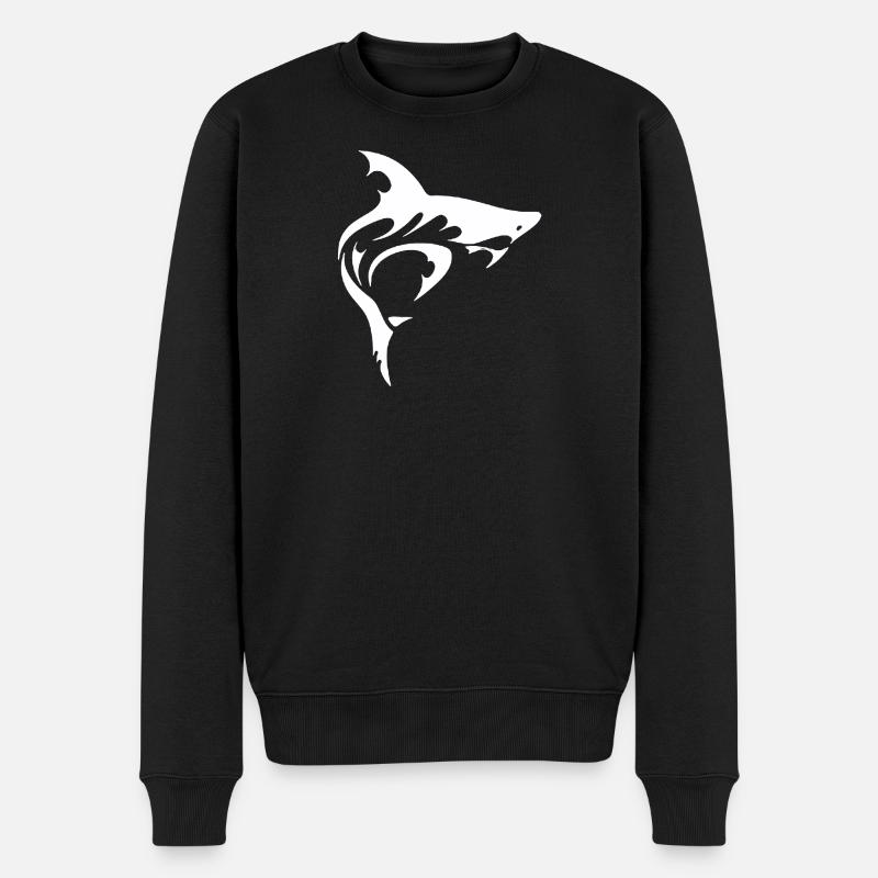 SHARK - Männer Premium Bio Pullover - Schwarz