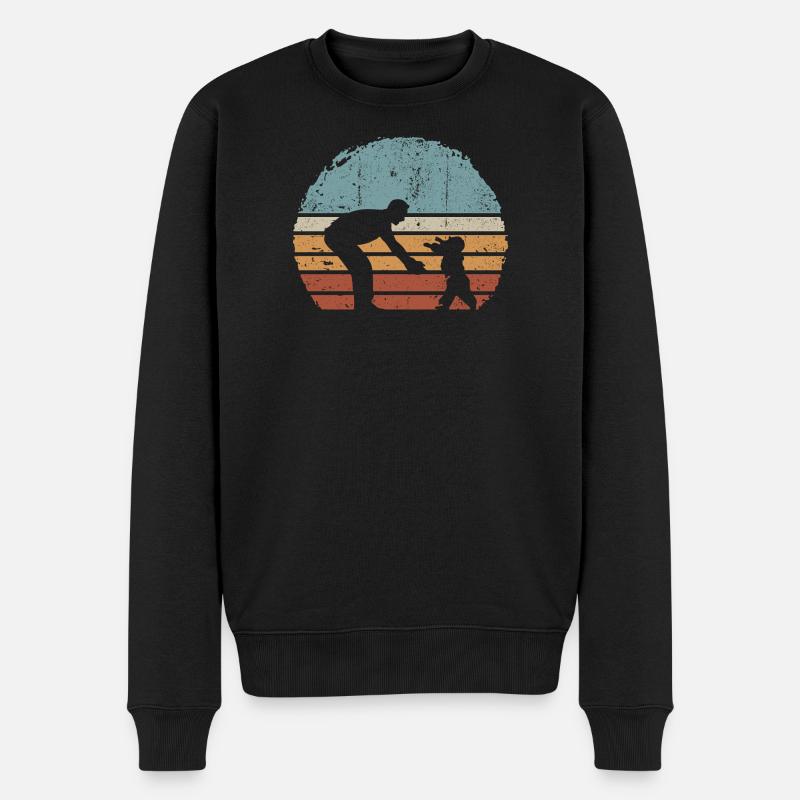 Coucher de soleil Silhouette parent et enfant - Pull Premium bio Homme - noir