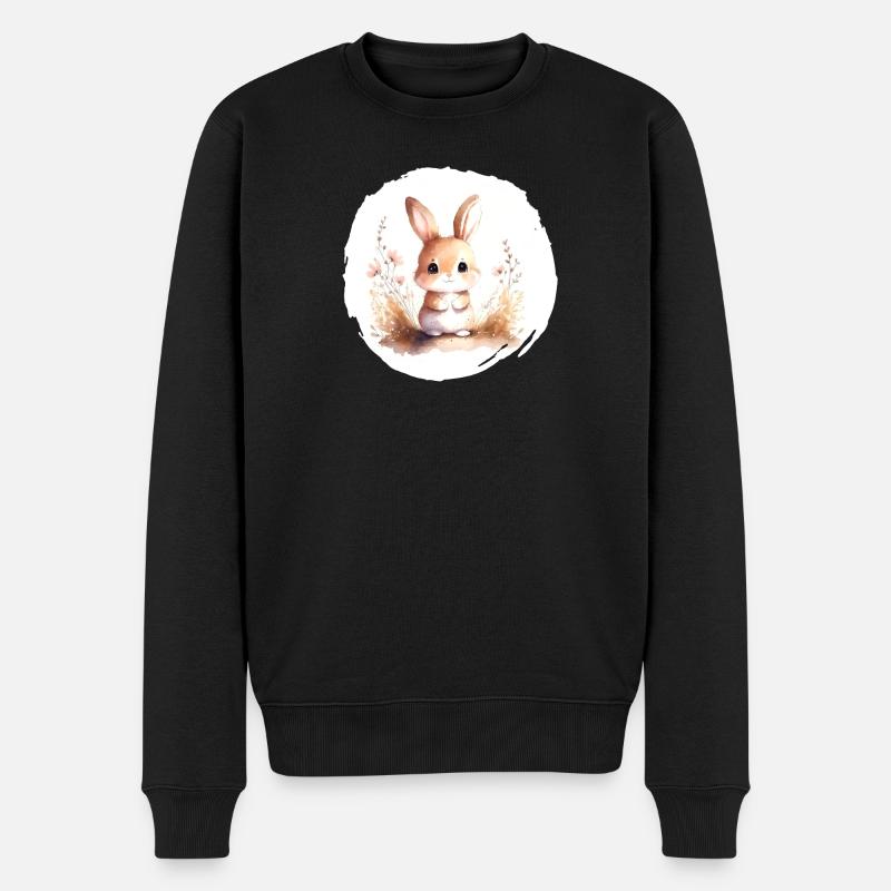 Aquarelle de lapin - Pull Premium bio Homme - noir