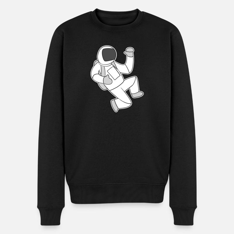 Astronaut Motiv - Männer Premium Bio Pullover - Schwarz