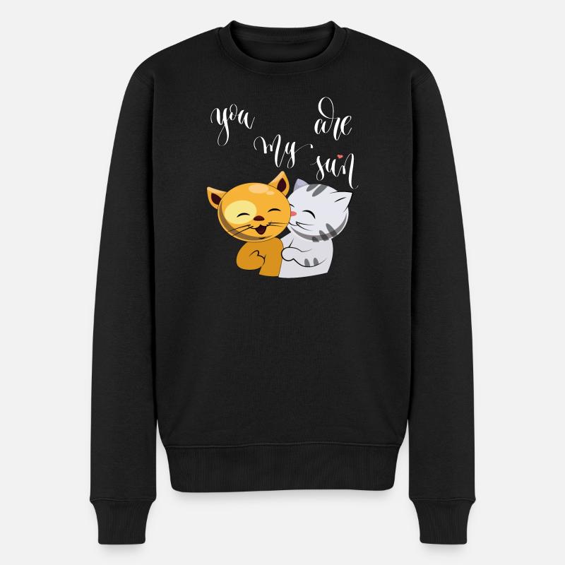 Katzen, you are my Sun - Männer Premium Bio Pullover - Schwarz