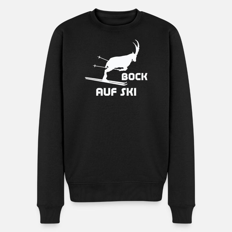 Bock auf Ski Humor Lustige Bilder - Männer Premium Bio Pullover - Schwarz