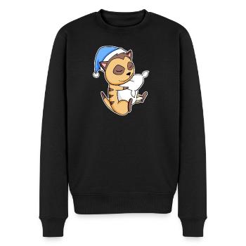 Suricate avec oreiller et bonnet somnolent - Pull Premium bio Homme - noir - Devant - Nico (187cm)
