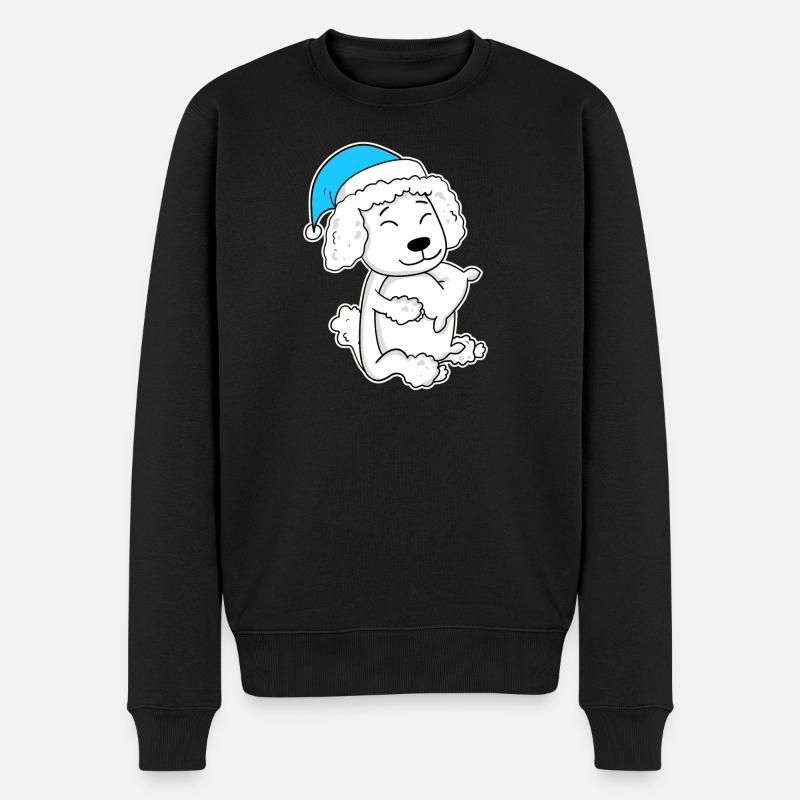 Caniche Dormir Fatigue Chien - Pull Premium bio Homme - noir