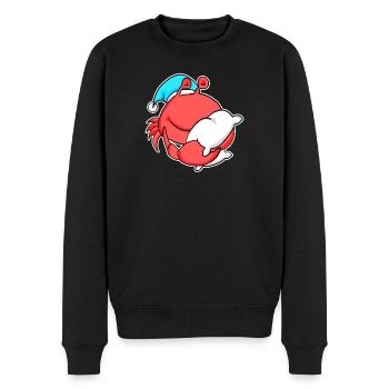 Crabe avec oreiller et bonnet somnolent - Pull Premium bio Homme - noir - Devant - Nico (187cm)