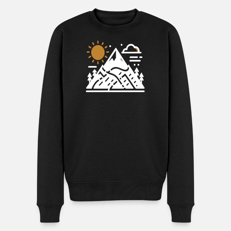 mountain love berg bergsteigen outdoor klettern w - Männer Premium Bio Pullover - Schwarz