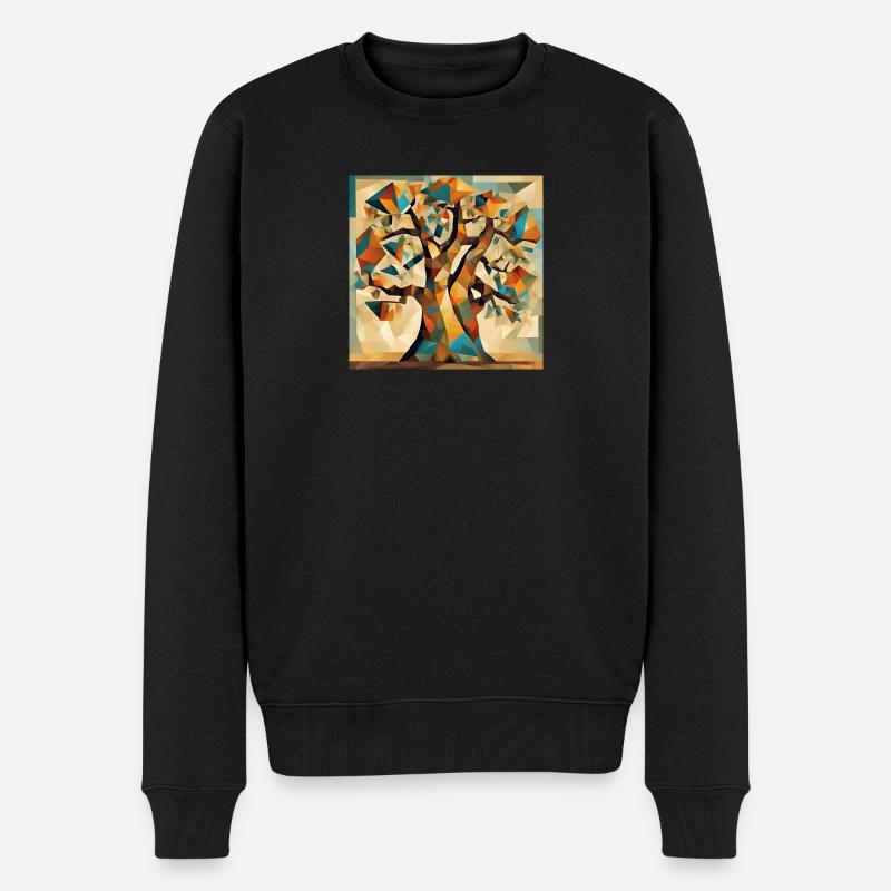 Herbstbaum in Geometrie - Männer Premium Bio Pullover - Schwarz