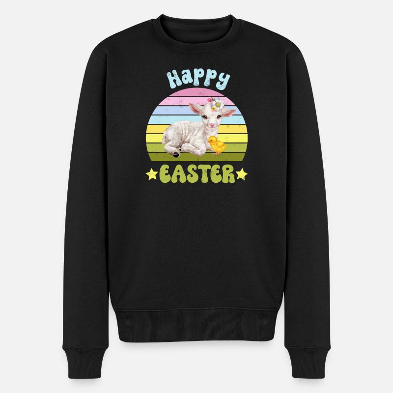 Ostern Lamm Schaf - Männer Premium Bio Pullover - Schwarz