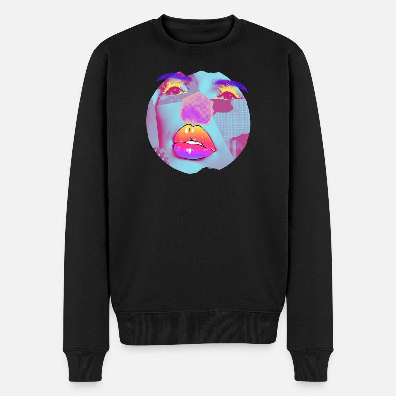 Pop Art helle Collage - Männer Premium Bio Pullover - Schwarz