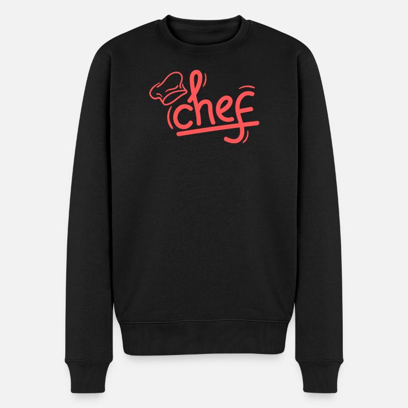 Chef Rouge Sketch Élégant - Pull Premium bio Homme - noir