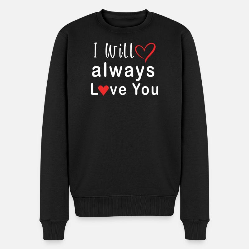 Je t’aimerai toujours Heart Design - Pull Premium bio Homme - noir