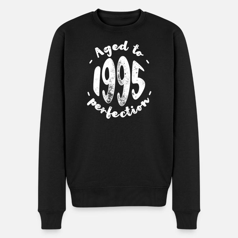 Gealtert bis 1995 Perfektion - Männer Premium Bio Pullover - Schwarz