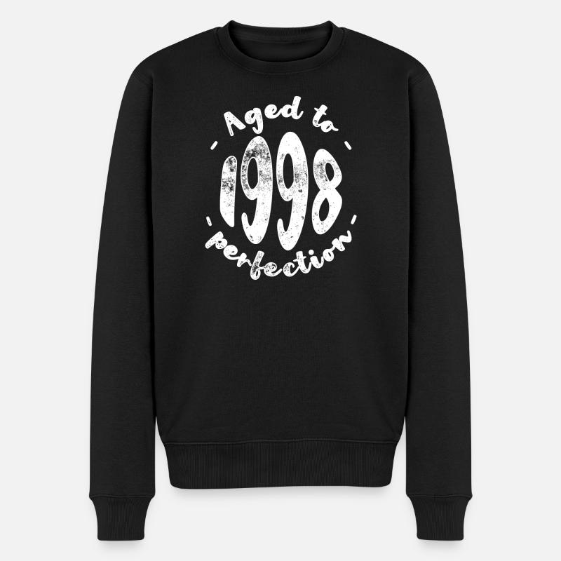 Gealtert bis 1998 Perfektion - Männer Premium Bio Pullover - Schwarz