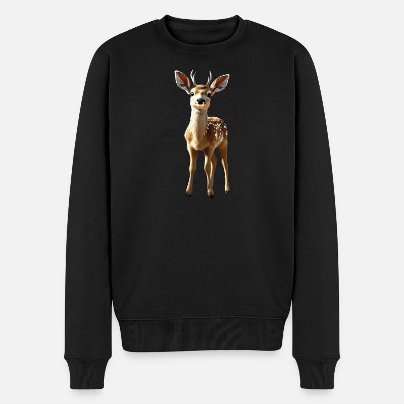 Chevreuil fauve Costume Chevreuil Cerf mignon Cerf faon - Pull Premium bio Homme - noir