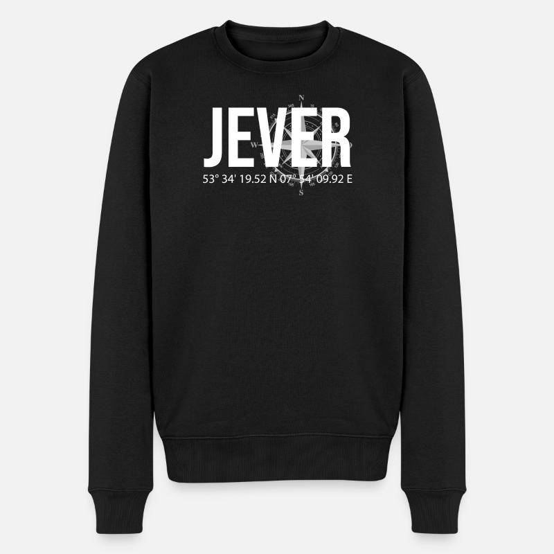 Koordinaten Jever - Männer Premium Bio Pullover - Schwarz