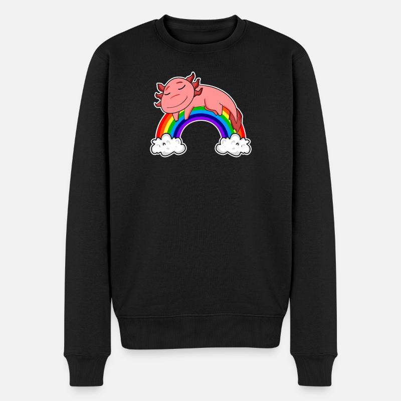 Axolotl Motif Enfants Rainbow Sleeping - Pull Premium bio Homme - noir