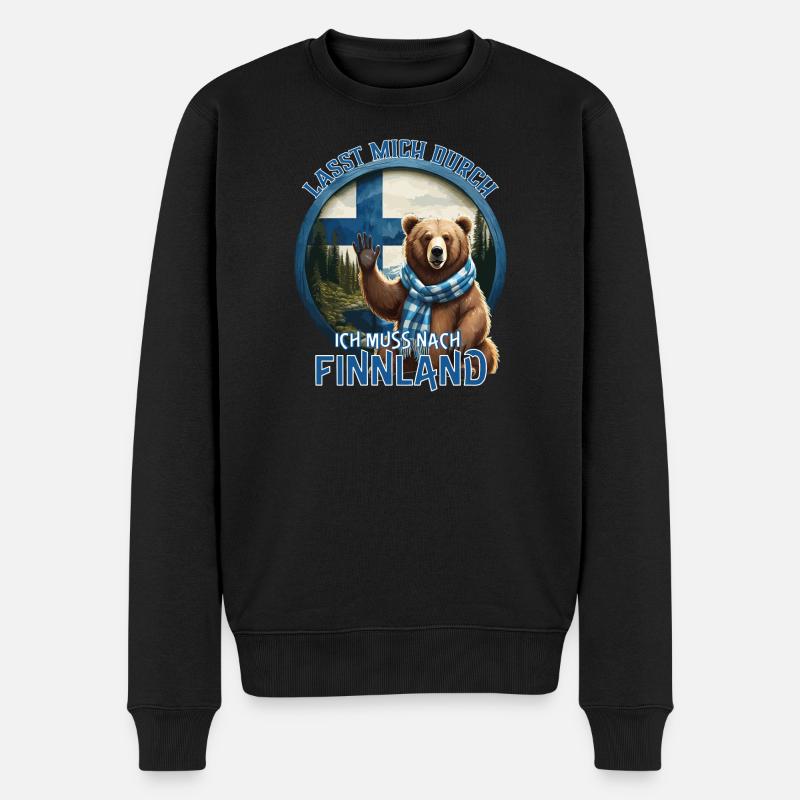 Finnland - Lasst mich Durch - Männer Premium Bio Pullover - Schwarz