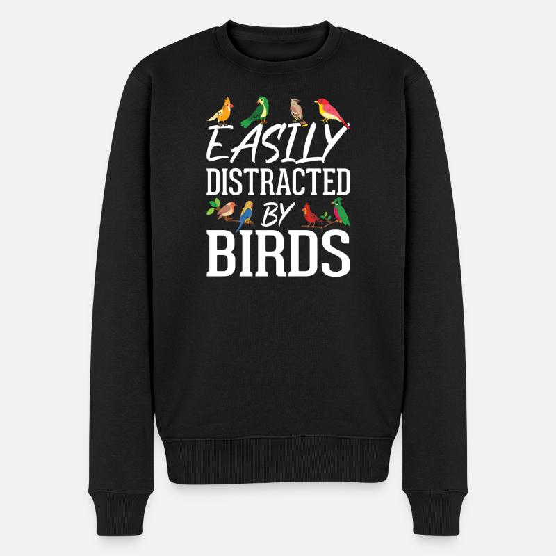 Facilement distrait par les oiseaux - Pull Premium bio Homme - noir