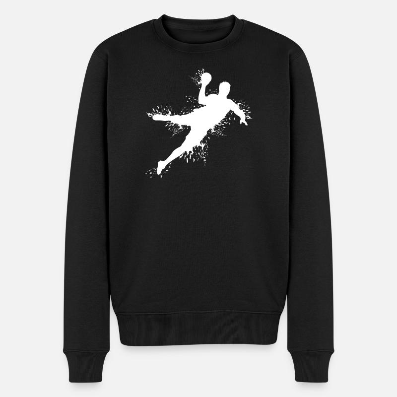 Handball Explosion Wurf Sprung Werfer Handballer - Männer Premium Bio Pullover - Schwarz