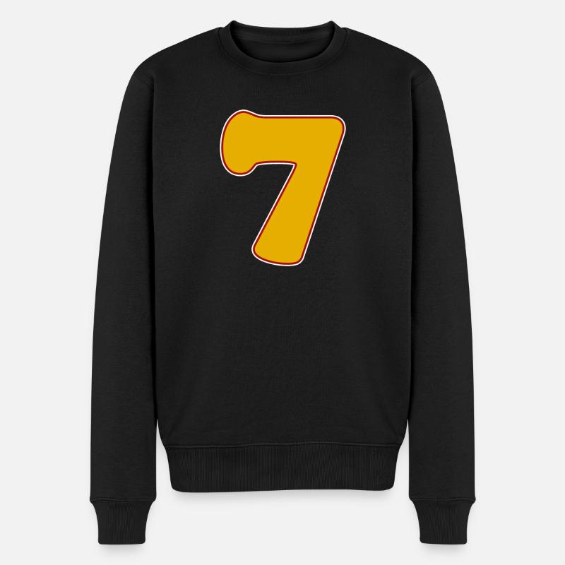 7 - Männer Premium Bio Pullover - Schwarz