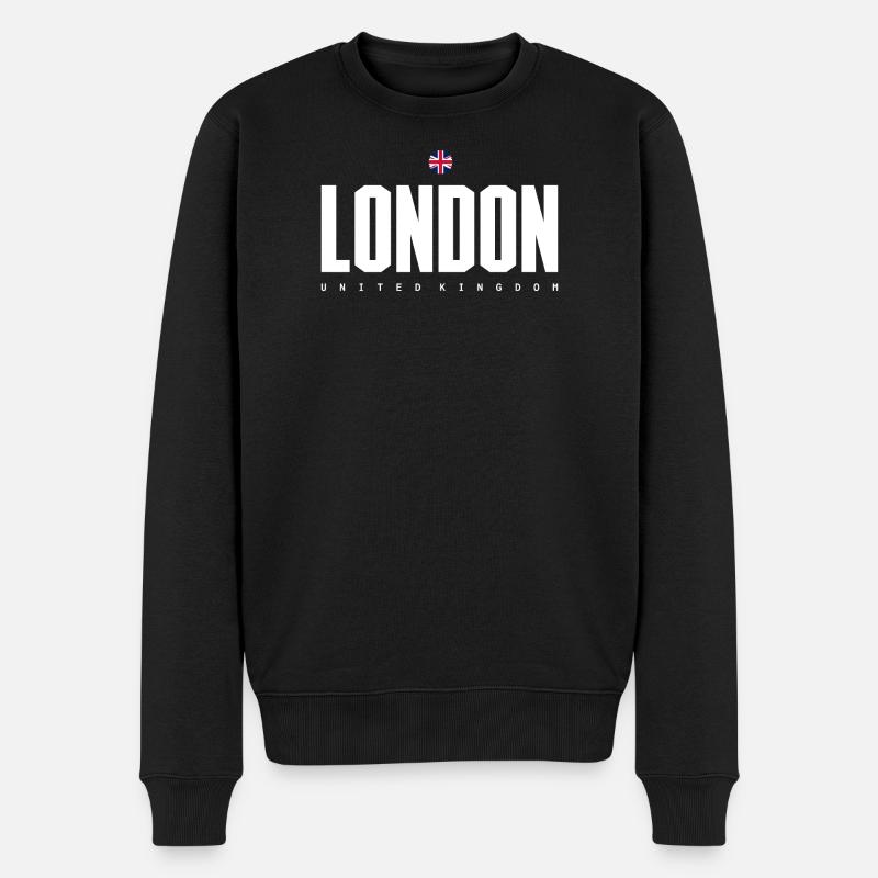 London Bold Bloc UK Flagge - Männer Premium Bio Pullover - Schwarz