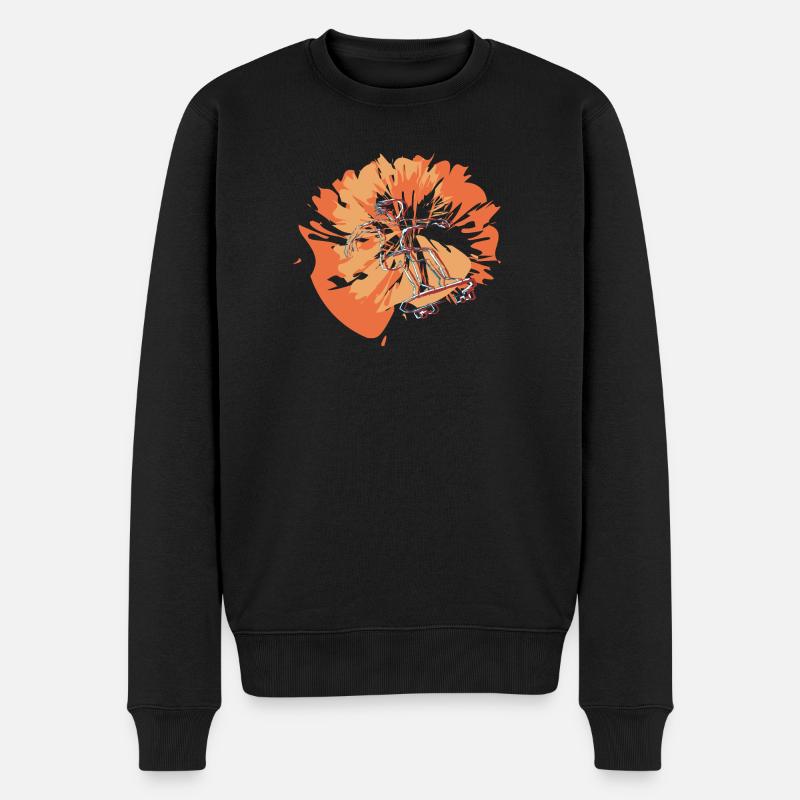 Dein Skater-Style auf der Halfpipe - Männer Premium Bio Pullover - Schwarz