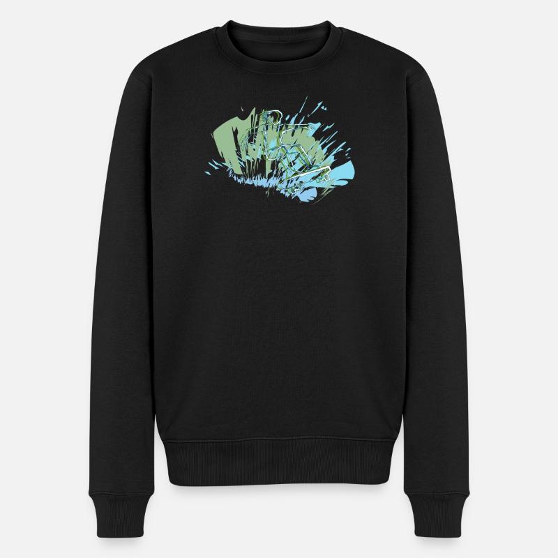 Skater - Männer Premium Bio Pullover - Schwarz