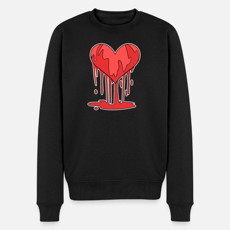 Blessé au cœur - Pull Premium bio Homme - noir