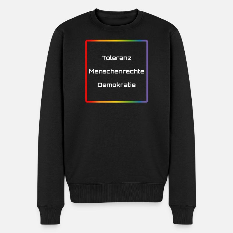 Regenbogen Toleranz Menschenrechte Demokratie - Männer Premium Bio Pullover - Schwarz