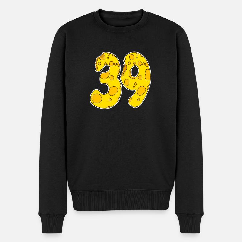 39 Jahre Lustig Käse - Männer Premium Bio Pullover - Schwarz