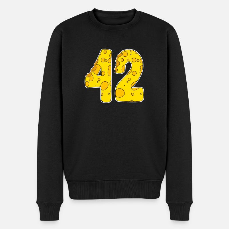 42 Jahre Lustig Käse - Männer Premium Bio Pullover - Schwarz