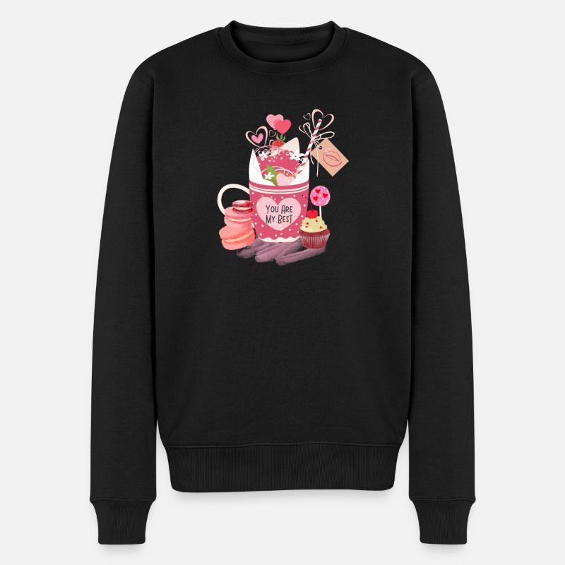 Valentinstag Geschenk,Happy Valentine's Day Shirt - Männer Premium Bio Pullover - Schwarz