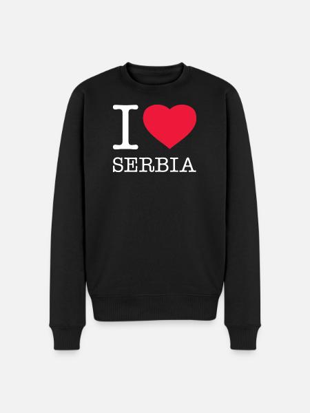 J’AIME LA SERBIE Serbien - Pull Premium bio Homme - noir