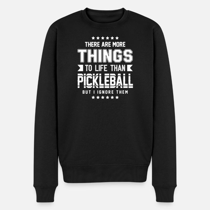 Pickleball - Männer Premium Bio Pullover - Schwarz
