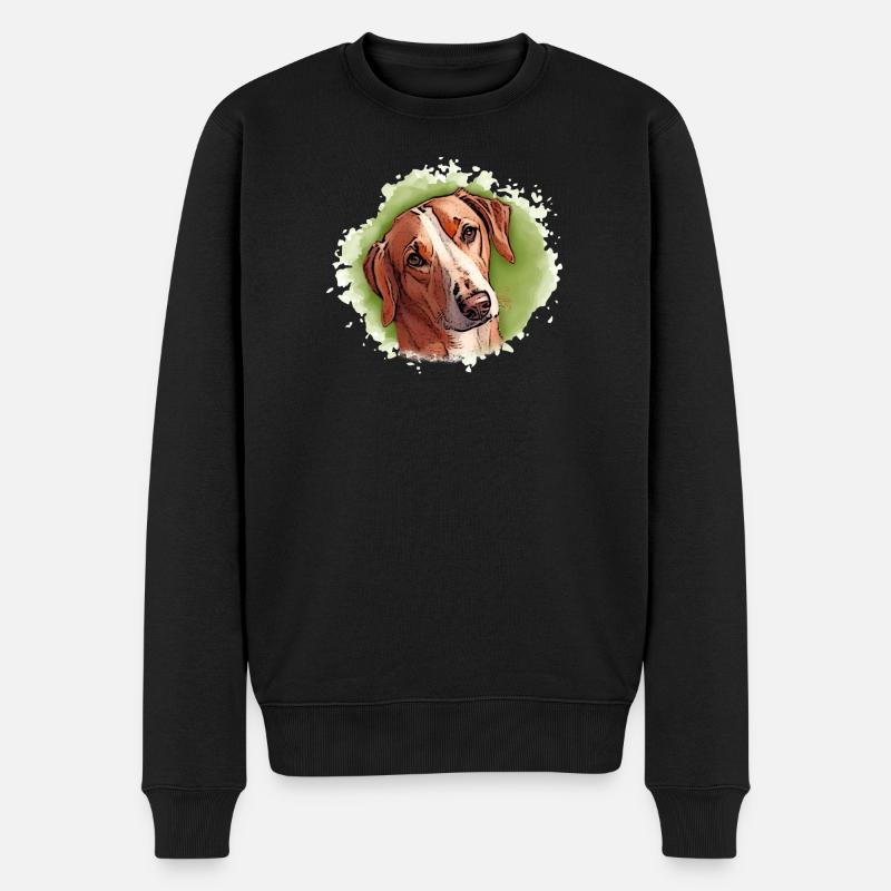 Chien SAVEBRACKE Chien de chasse Vert Aquarelle Design - Pull Premium bio Homme - noir