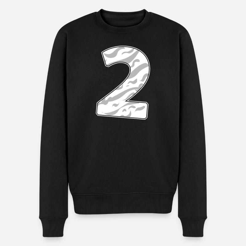 Numéro 2 Chiffre numérique - Pull Premium bio Homme - noir