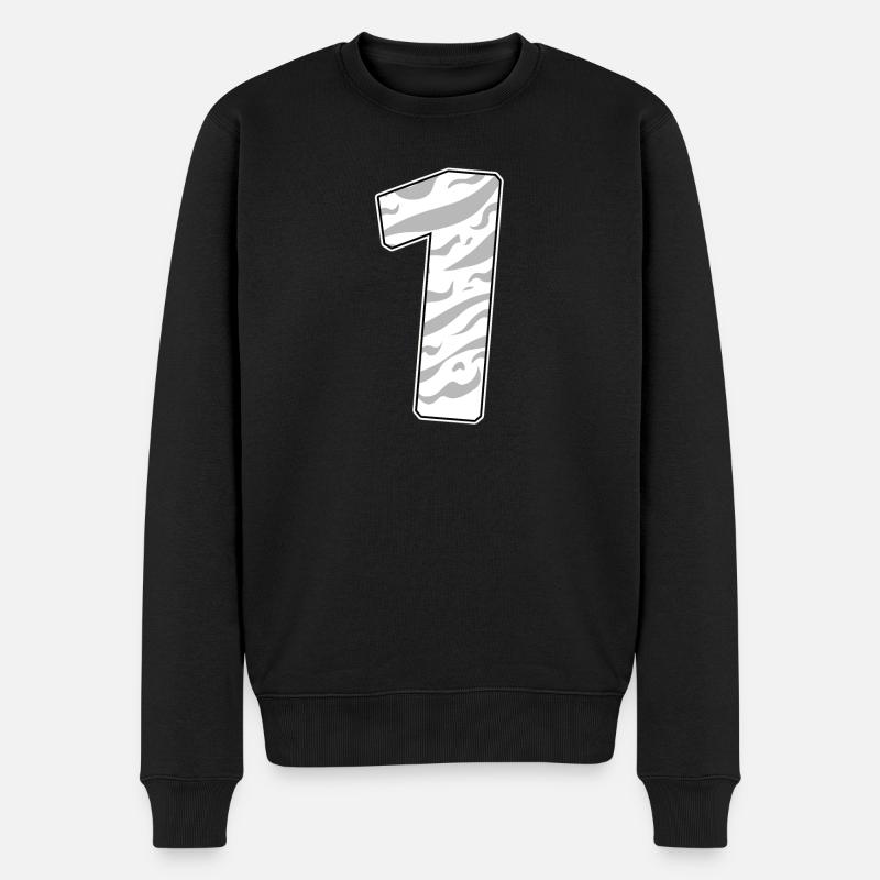 1 - Männer Premium Bio Pullover - Schwarz