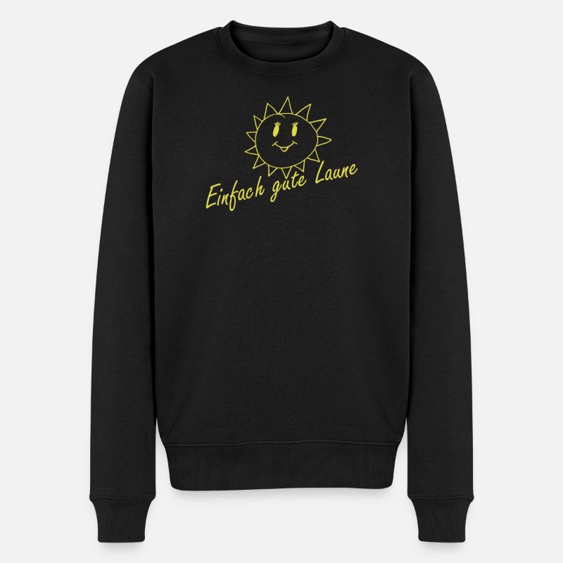 Einfach gute Laune - Männer Premium Bio Pullover - Schwarz